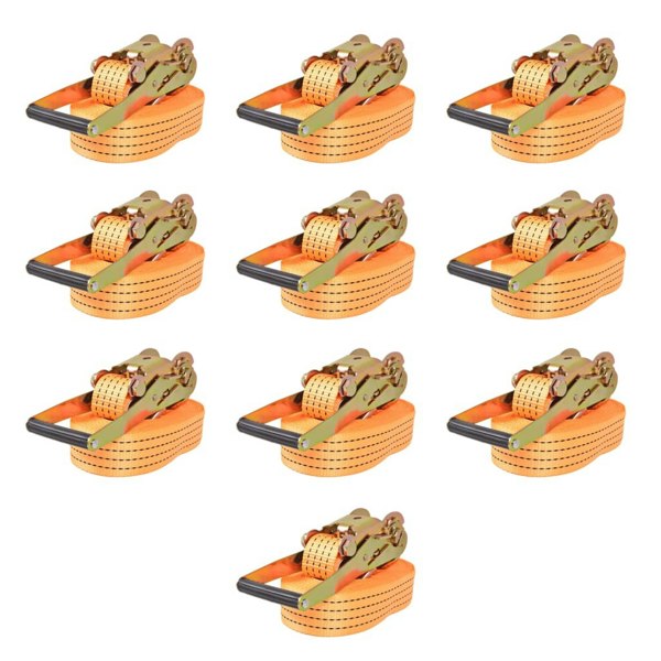 Berkfield Ratchet Tie Down Straps 10 pcs 2 Tonnes 8mx50mm Orange