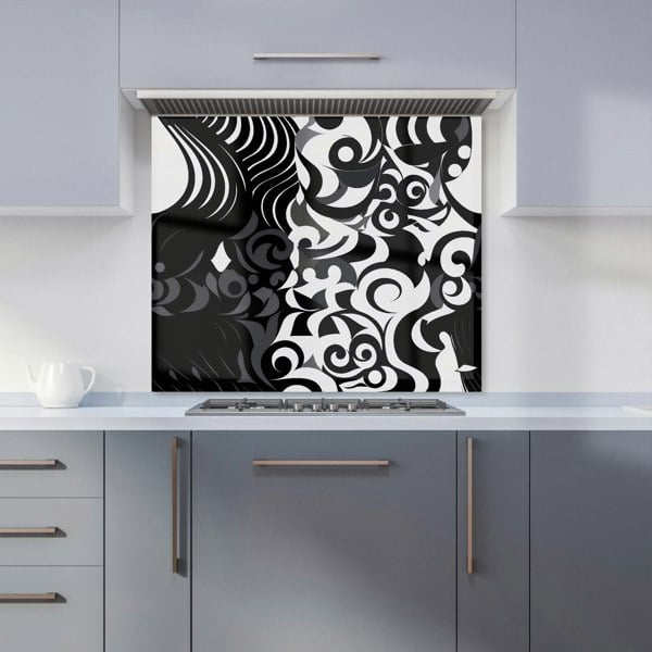 Warren Reed - Designer Black Grey Abstract Kitchen Splashback