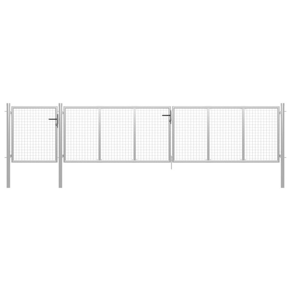 Berkfield Garden Gate Steel 500x100 cm Silver