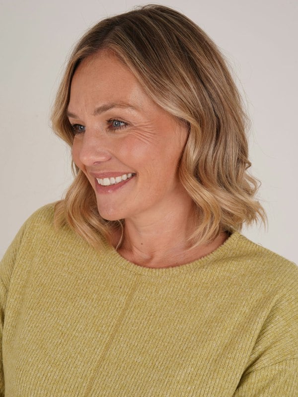 PennyPlain Crew Neck Long Sleeve Top - Pear