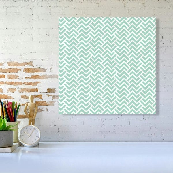 Warren Reed Green Geometric Pattern Canvas