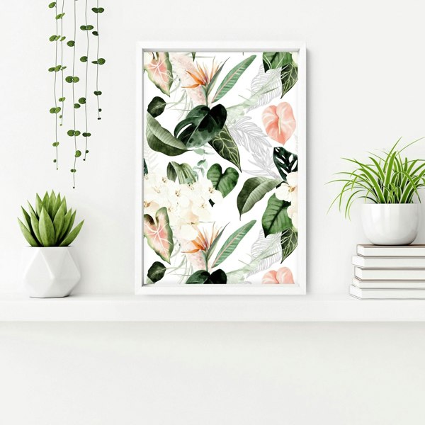 Bathroom wall decorations | set of 3 Tropical wall art