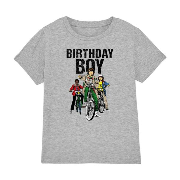 Stranger Things Childrens/Kids Birthday Boy Bike T-Shirt - Athletic Heather - 