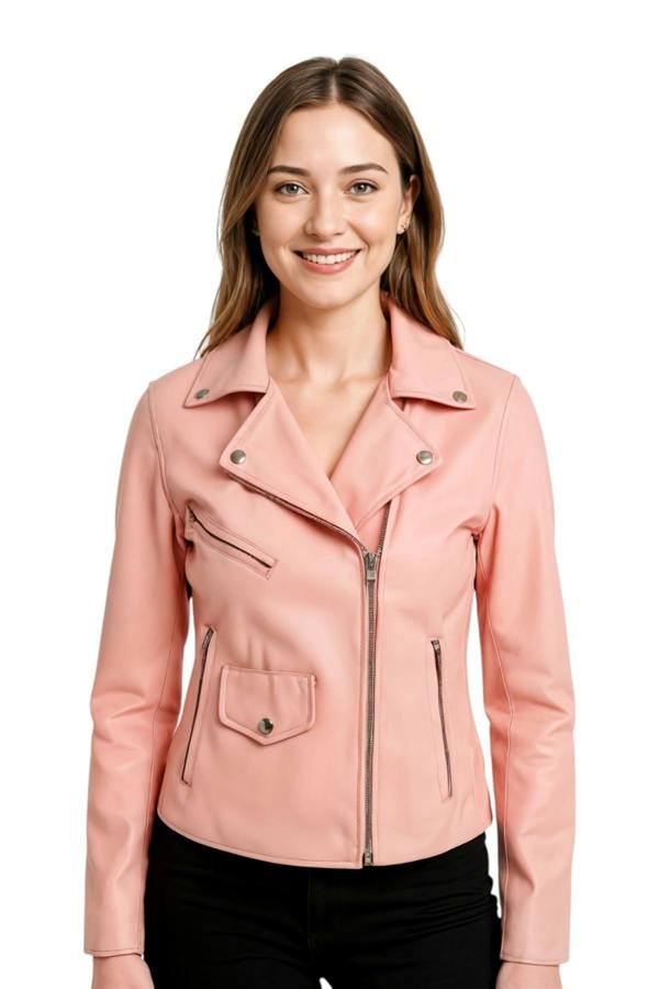 Infinity Leather Women's Classic Brando Biker Leather Jacket - Broome