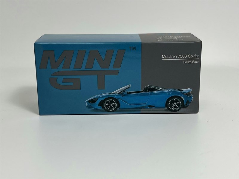 Mini GT McLaren 750S Spider Belize Blue RHD 1:64 Scale MGT00812R