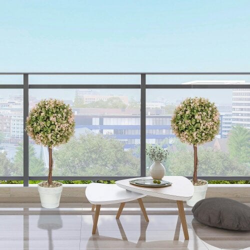Wyld Haus Lovea Set Of 2 Artificial Murraya Flower Plants In Pots H8 60cm Cream White
