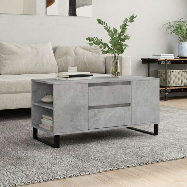 Berkfield Coffee Table Concrete Grey 102x44.5x50 cm Engineered Wood