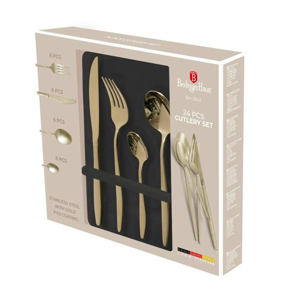 Berlinger Haus 24 Piece Cutlery Set Champagne Gold BH2642