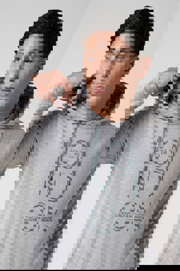 ENORSIA Raglan Sleeve Chest Print Hoodie