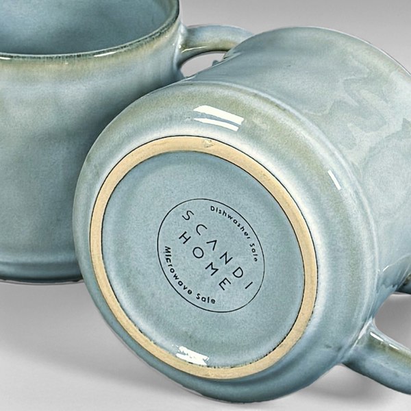 Scandi Home Set of 2 600ml Terra Fusion Grey Reactive Glaze Ceramic Mugs