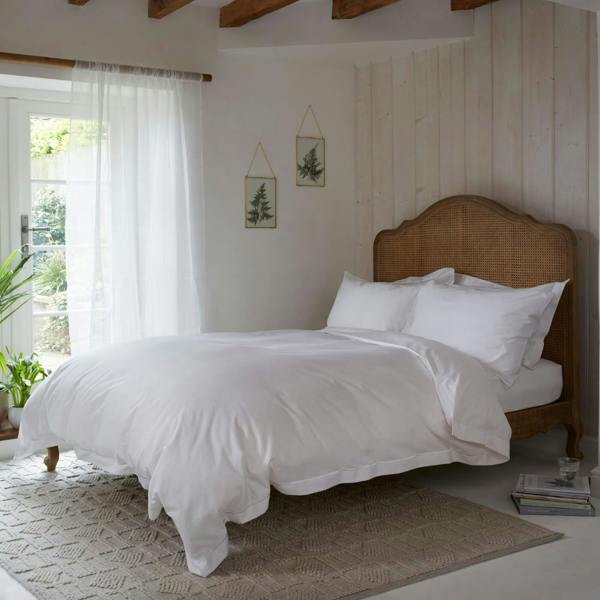 White 300 Thread Count Easycare Cotton With Tencel Bundle Standard Pillowcase - linen, in a styled bedroom | Soak and Sleep