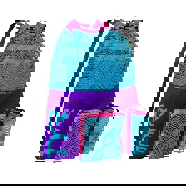 Vibrant TYR Big Mesh Mummy Backpack in purple, teal, pink