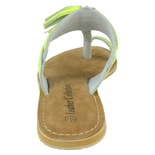 Leather Collection Ladies Leather Collection Toe Loop Sandals F00275