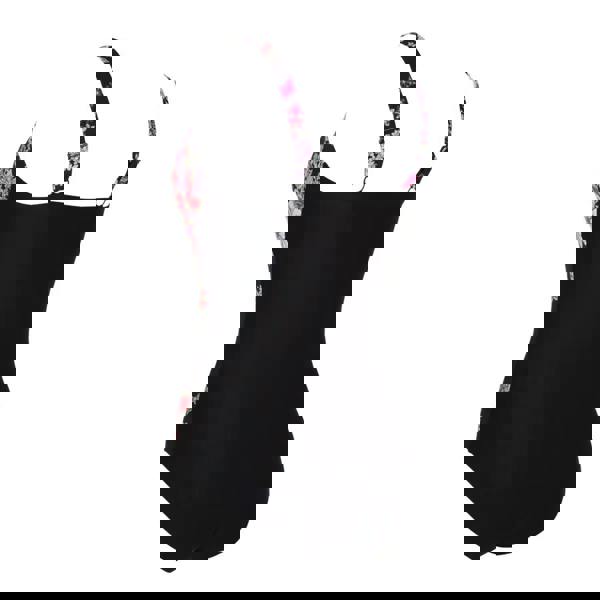 Black Zoggs artisan adjustable classicback swimsuit with pink floral straps