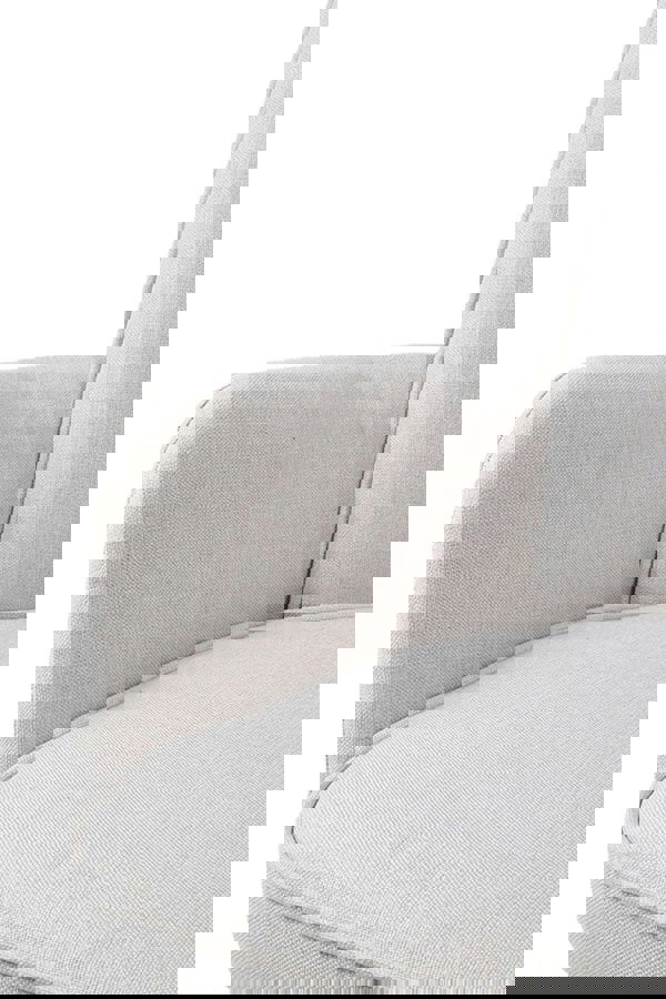 Living and Home Linen Modern Swivel Chair with Black Legs