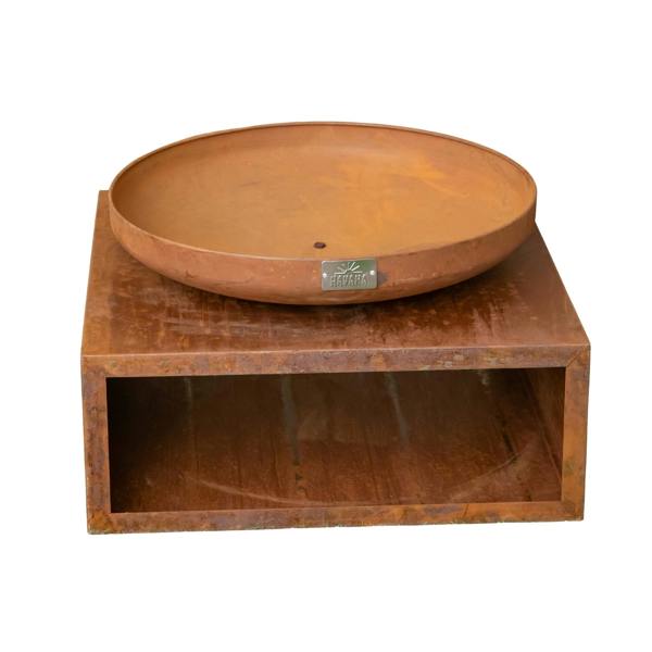 Samuel Alexander 37cm Tierra Outdoor Steel Firebowl and Log Store