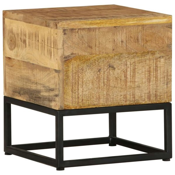 Berkfield Side Table 30x30x33 cm Rough Mango Wood