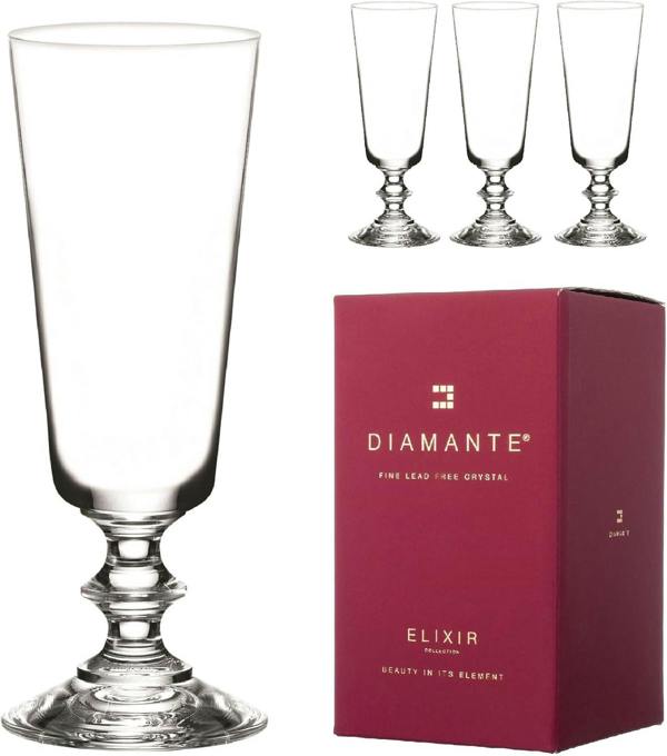 Crystal Champagne Flute Pair 'Elizabeth' Lead Free Crystal | Set of 4