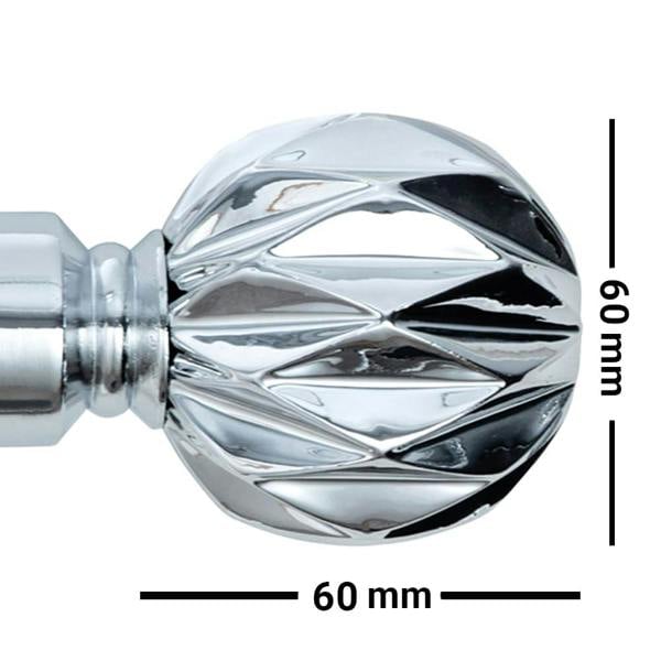A.Unique Home Geo Ball Extendable Curtain Pole (25/28mm) (Nickel,120cm - 220cm)