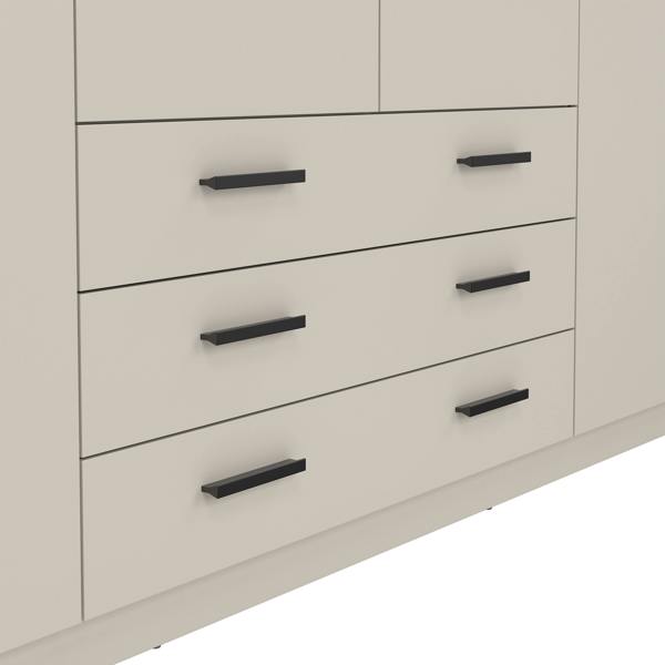 Furniture To Go Sprint Wardrobe with 4 Doors + 3 Drawers in Cashmere