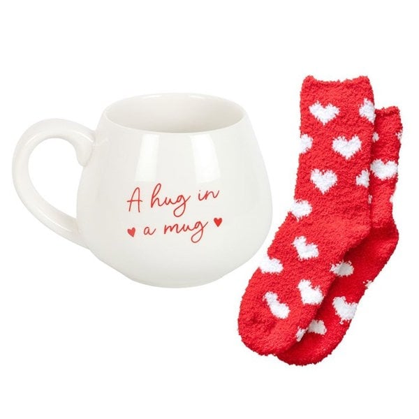 Serano Hug in a Mug Heart Mug and Socks Set
