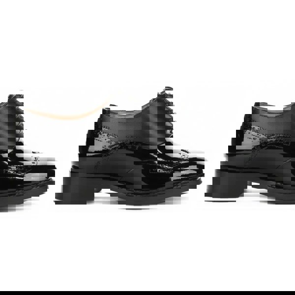 Justin Reess Harry - Men's Black Patent Leather Brogue Shoes