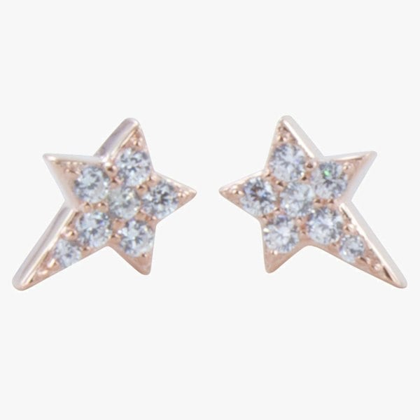 Sterling Silver Pavé Star Stud Earrings - Reeves & Reeves