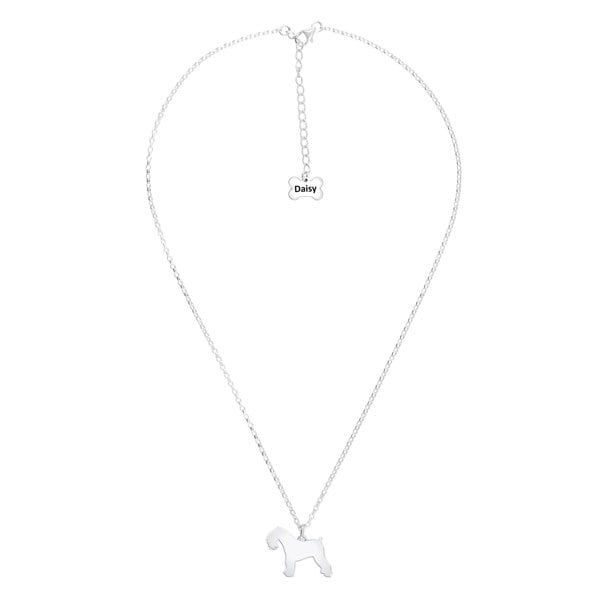 Kerry Blue Terrier Silhouette Silver Necklace - Personalised - MYLEE London