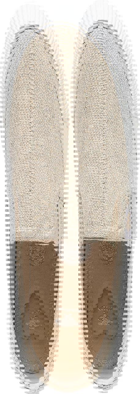 Rocket Dog Cheeryful Womens Slip On Casual Trainers Shoe, slip-on sneaker with beige fabric upper and white sole, casual and comfortable women's footwear.