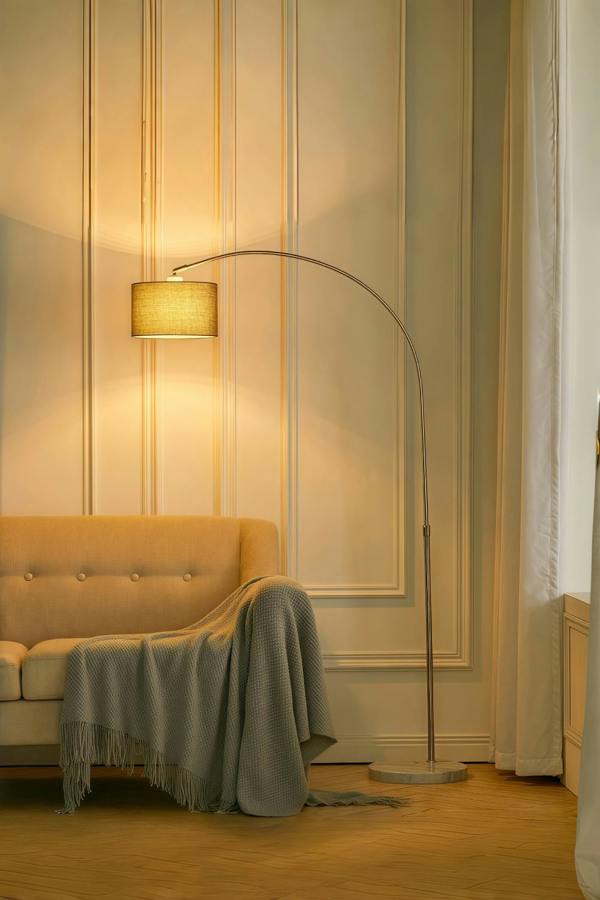 Arched Floor Lamp Marble Base with Shade