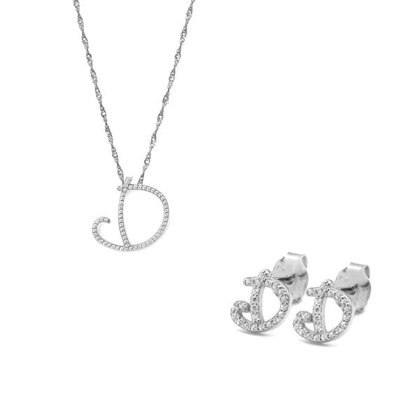 Say It With Luxe Initial Gift Set - Sterling Silver