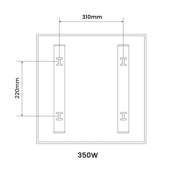 Mirrorstone Heating 350W Classic Infrared Heating Panel