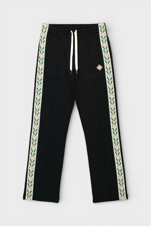 Casablanca Tape Panelled Sweatpants Laurel Logo Black