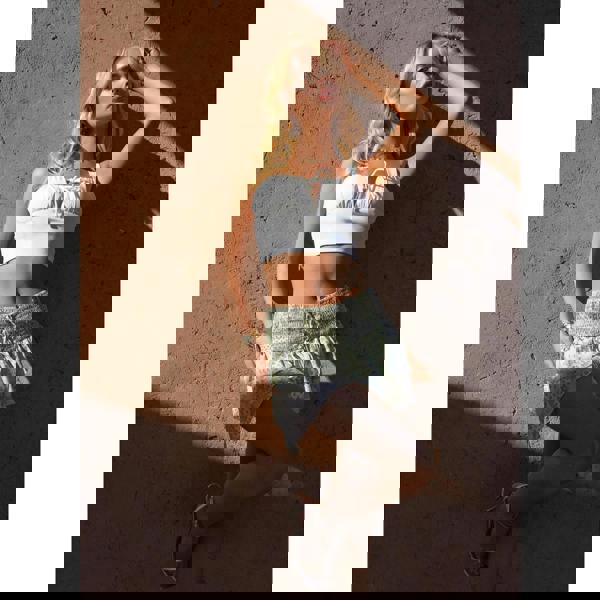 Pink Vanilla Tie Front Milkmaid Crop Top