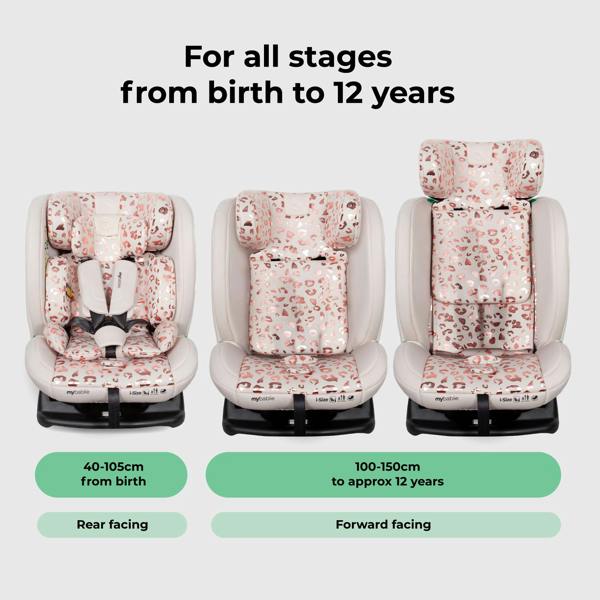 My Babiie MBCS100 2-in-1 Convertible R129 Car Seat - Pink Leopard