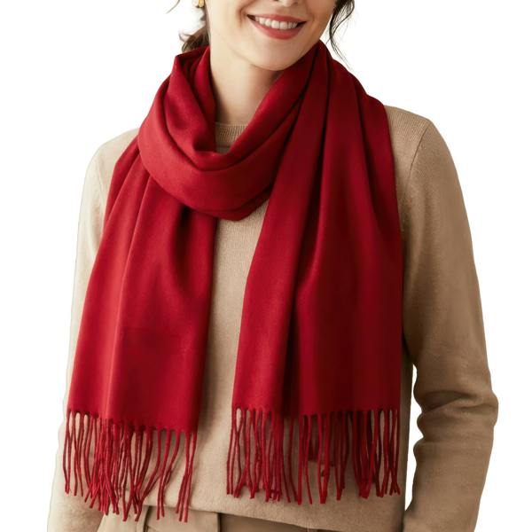 VIA MONTEN Women’s Oversized Winter Scarf Wrap with Fringe, Soft Long Shawl for Cold Weather Styling