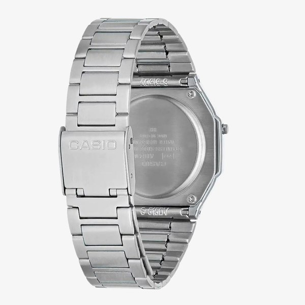 Casio Vintage Silver & Black Digital Display Watch A164WA-1VES