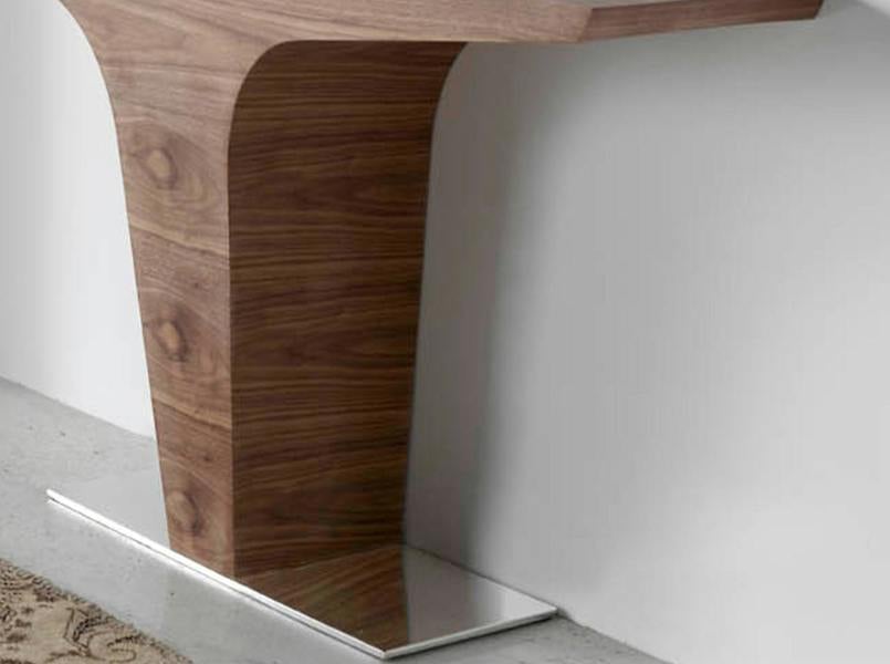 Angel Cerdá Rectangular Walnut Console With Chrome-plated Steel BASE 3030