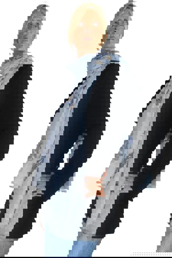 Paulo Due Feather Print Lightweight Scarf with Gold Lurex Detail