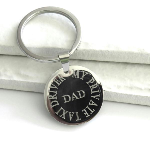 Personalised Edge Center Round Keyring | Free Engraving UK