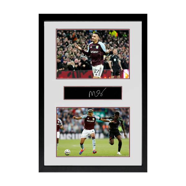 Morgan Rogers Signed Aston Villa Plaque Iconic Frame