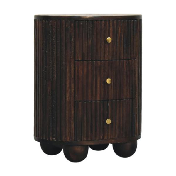 Artisan Furniture Curved Fluted 3-Drawer Bedside