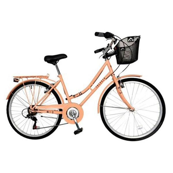 Aurai Trekker Ladies Heritage Bike 26in Wheel 6 Speed - Peach
