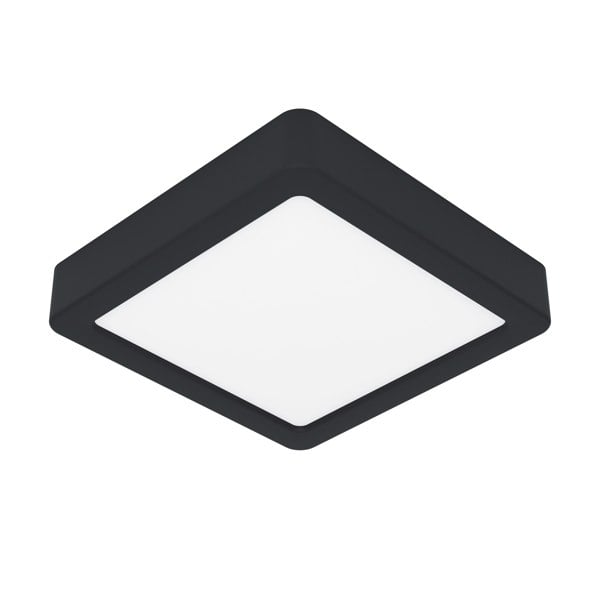 EGLO Fueva 6 Ultra-Slim Tri-Colour Black Square LED Ceiling Light WBS