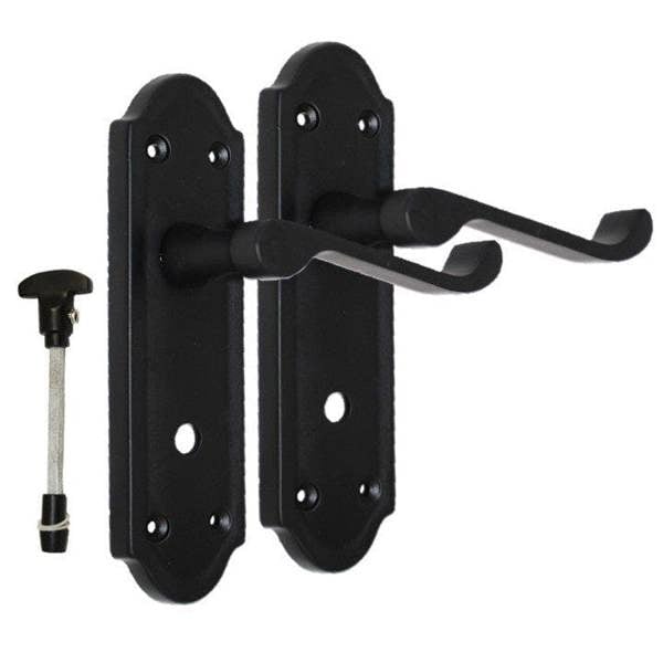 EDH Door Hardware Matt Black Door Handles - Askworth Internal Door Handles Set for Internal Doors