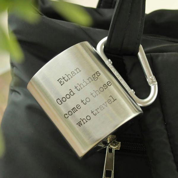 Personalised Metal Camping Mug - close-up detail