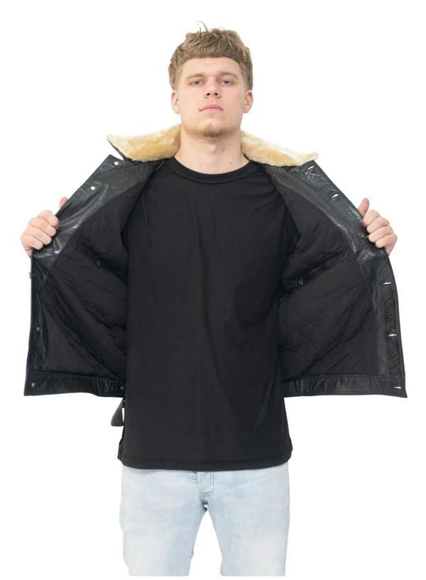 Infinity Leather Mens Removable Collar Leather Trucker Jacket-Zagreb