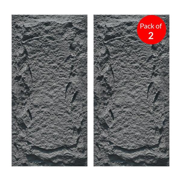 ENER-J Black Slate Rock Hard PU Wall Panel,  Size:1200 x 600 x 60 mm (Pack of 2)