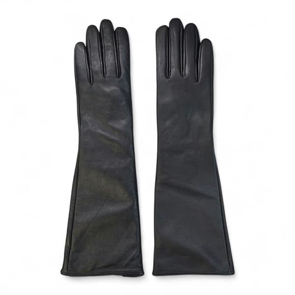 Infinity Leather Womens Long Italian Leather Winter Soft Wool Lining Gloves