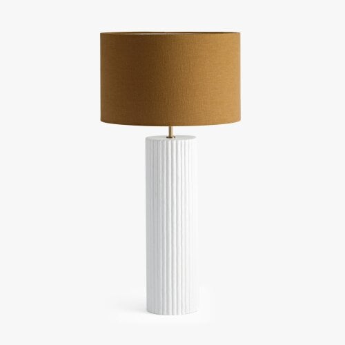 Wyld Haus Verona Ochre Ceramic Ribbed Ceramic Table Lamp